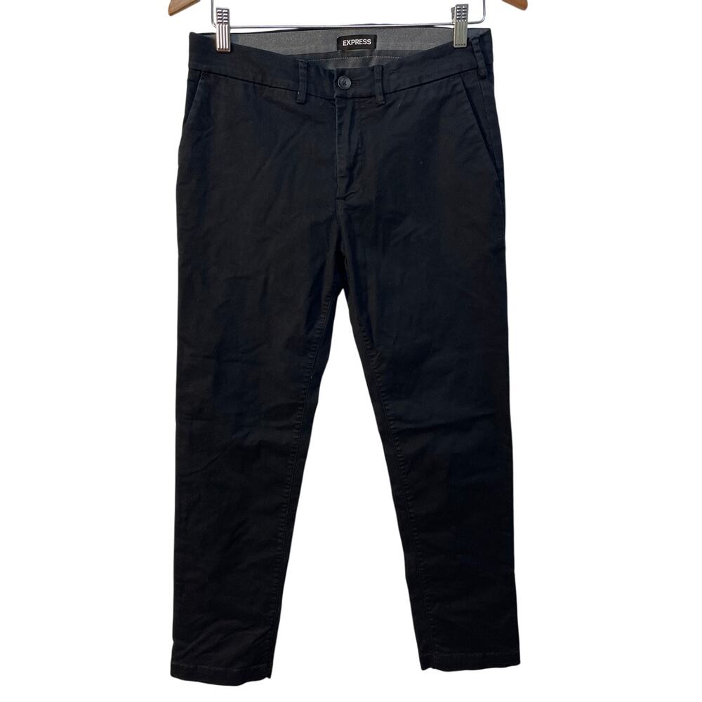 Express Men’s Slim Fit Pant Color Black/Grey Size 29x30 Pre-owned